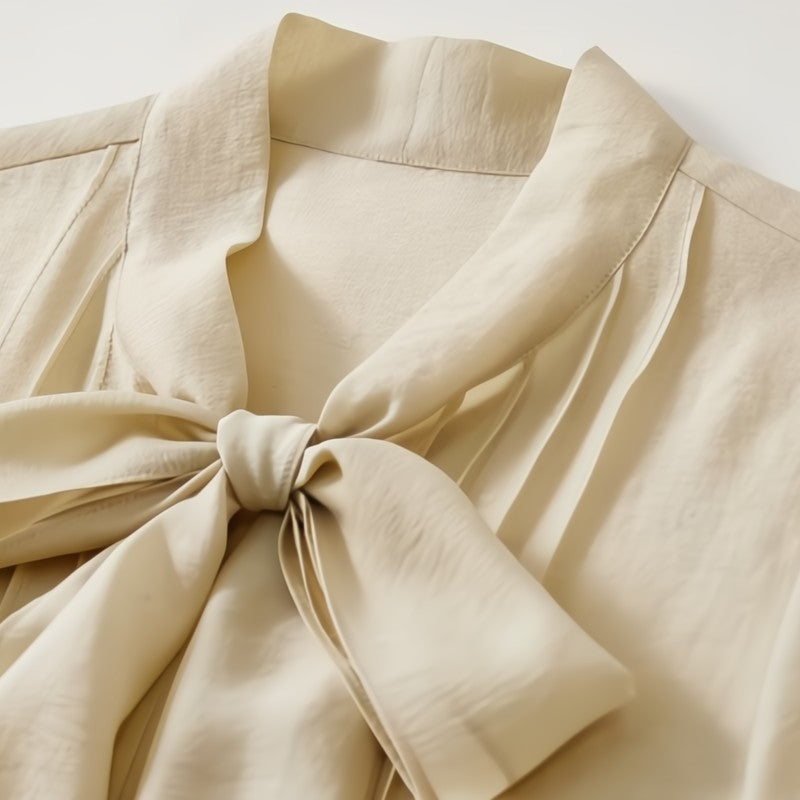 Georgette Tie Neck Blouse - London Lake