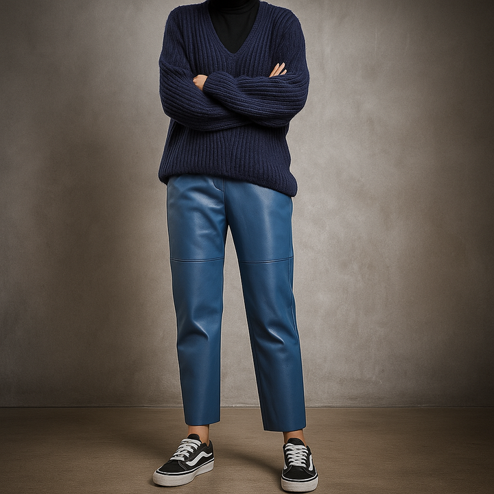 Sloane Leather Pants - London Lake