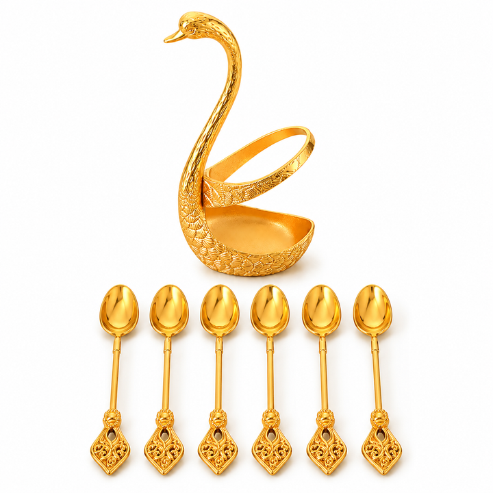 Regal Feather Swan Spoon Set