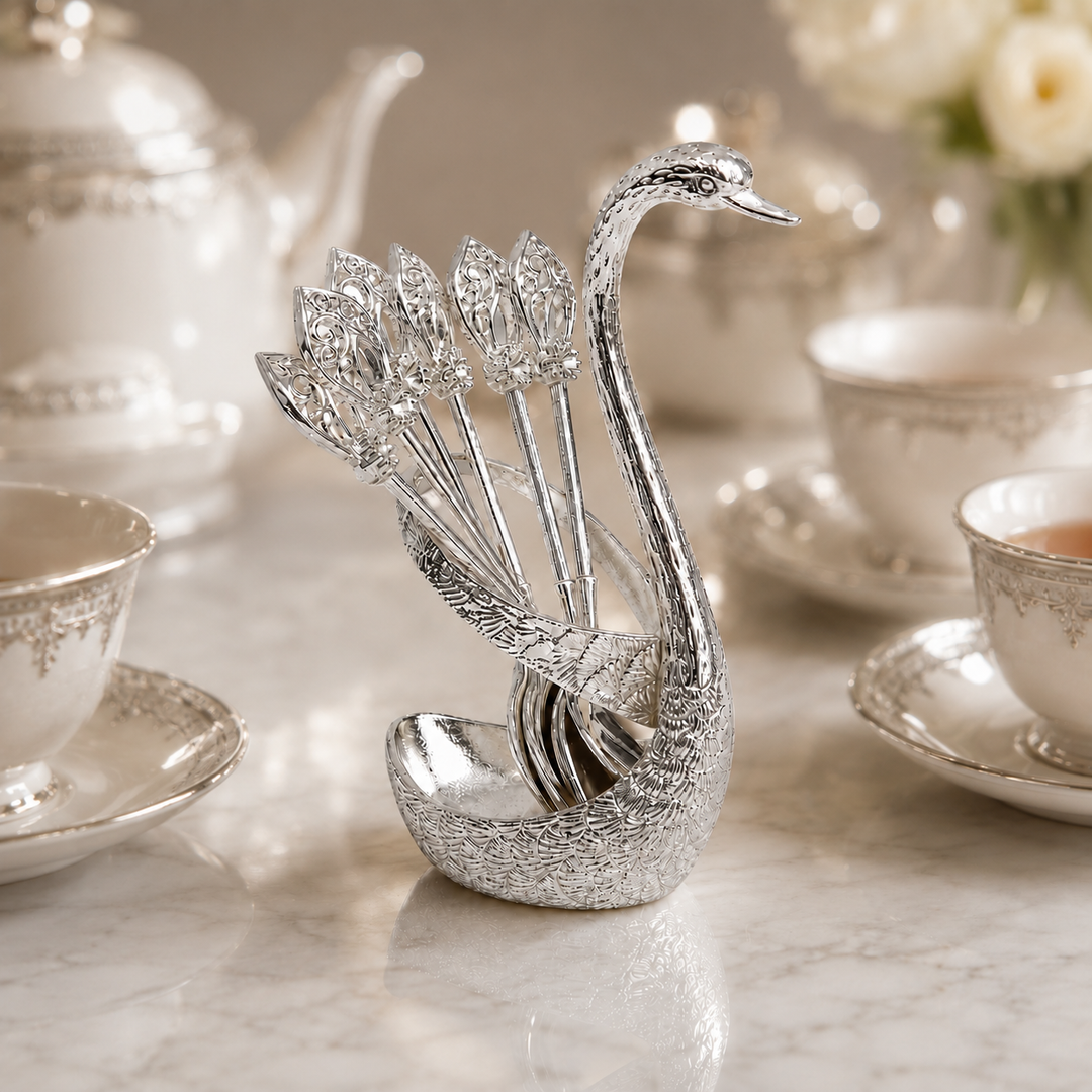 Regal Feather Swan Spoon Set