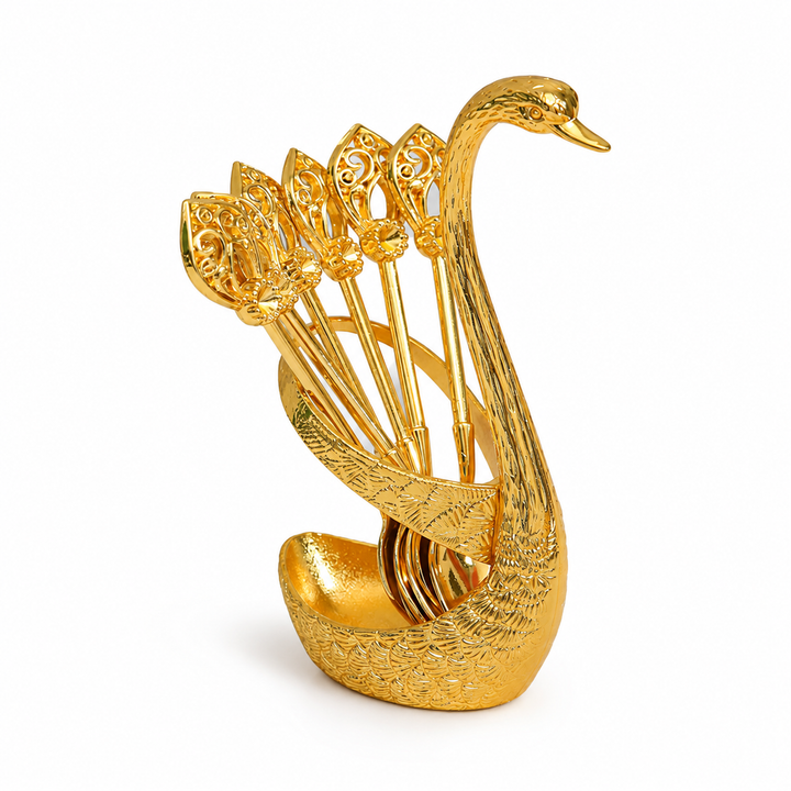 Regal Feather Swan Spoon Set