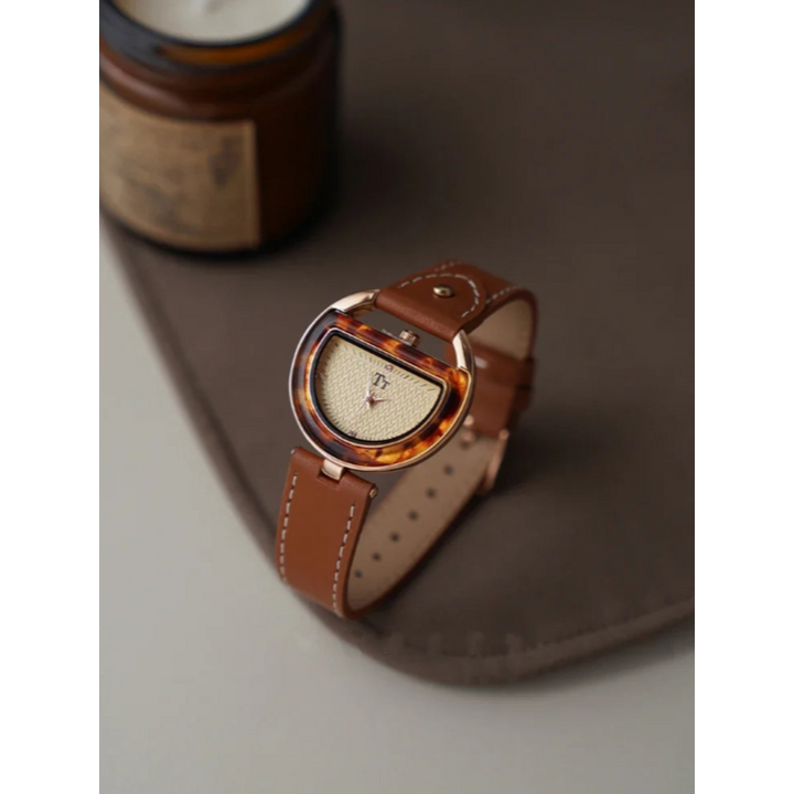 Deco Arc Leather Watch - London Lake