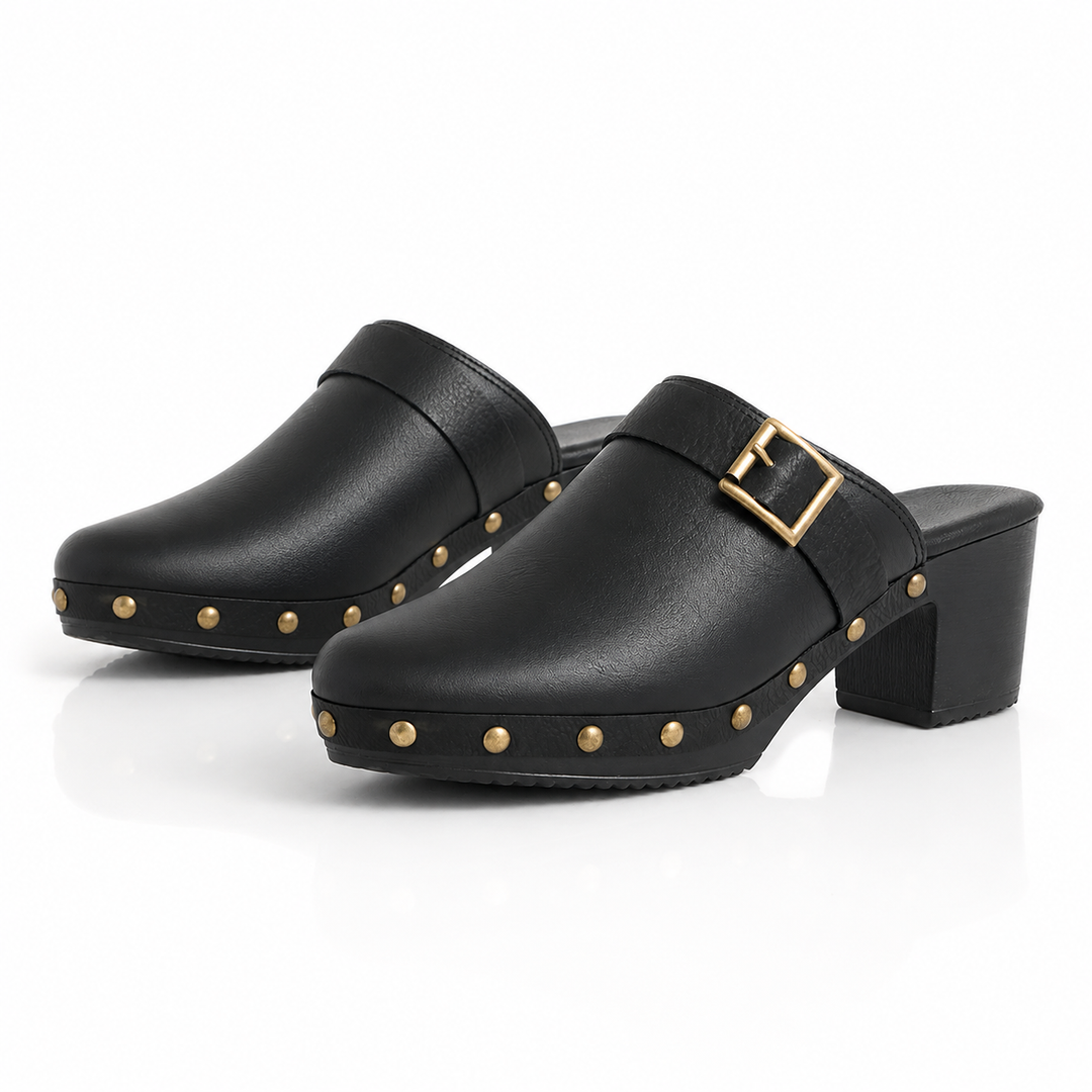 Brigitte Studded Mules - London Lake