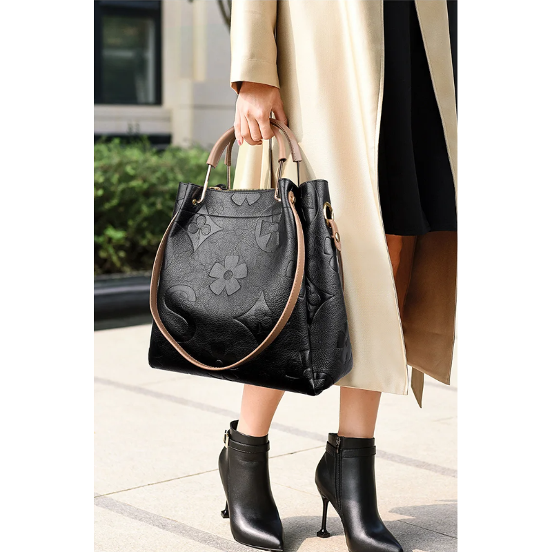 Floral Leather Crossbody Bag - London Lake