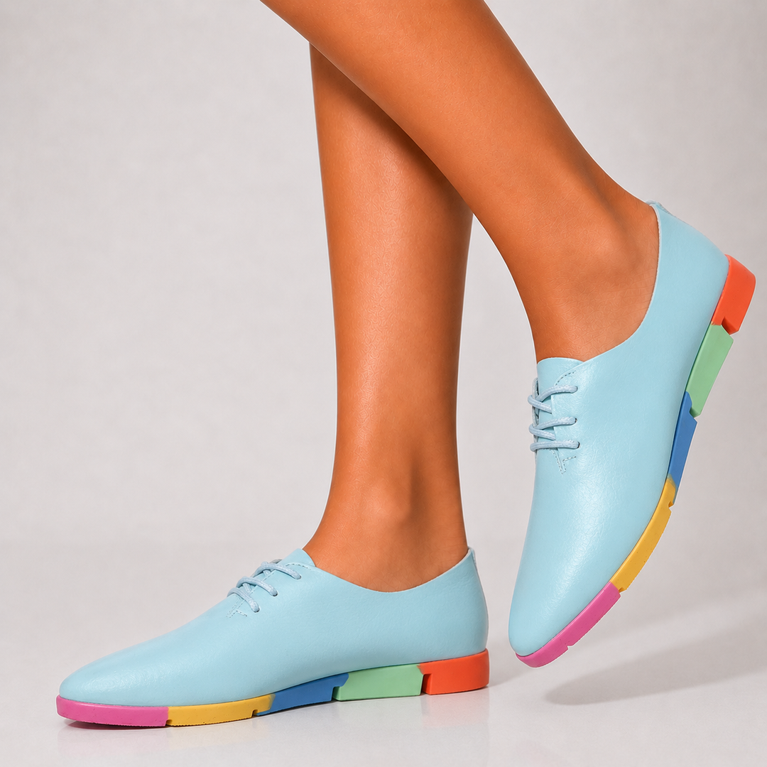 Clarissa Rainbow Sole Loafers - London Lake