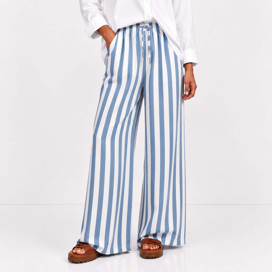 Cabana Stripe Wide-Leg Pants