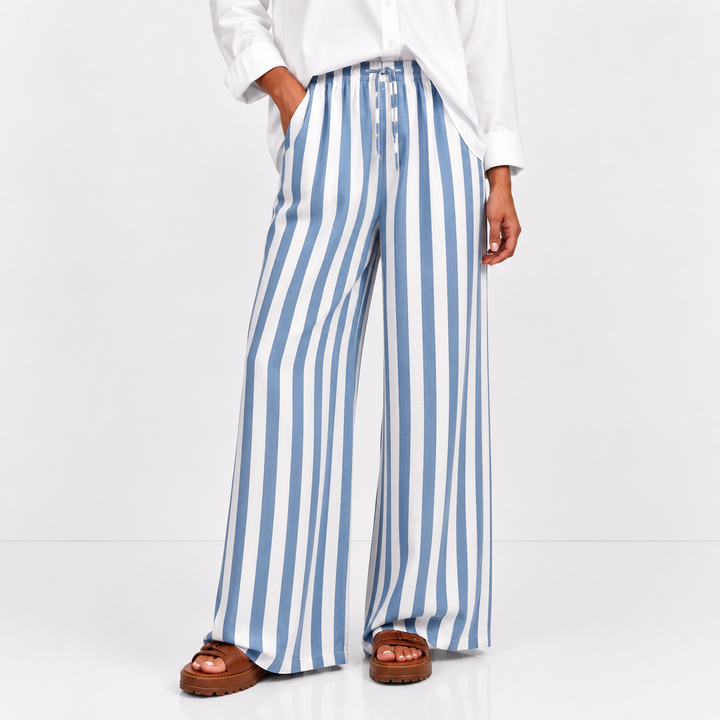Cabana Stripe Wide-Leg Pants