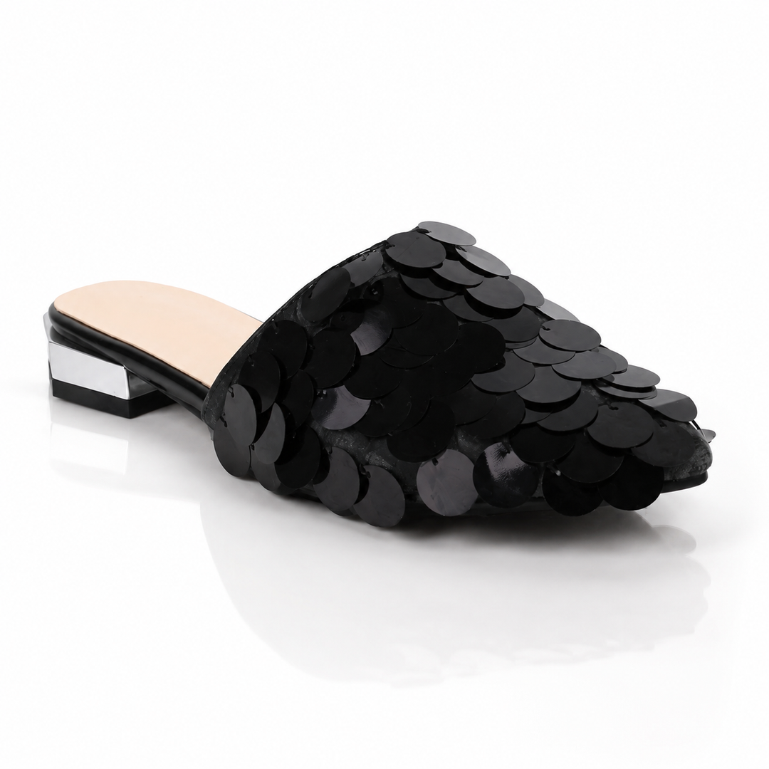 Celeste Sequin Mules - London Lake