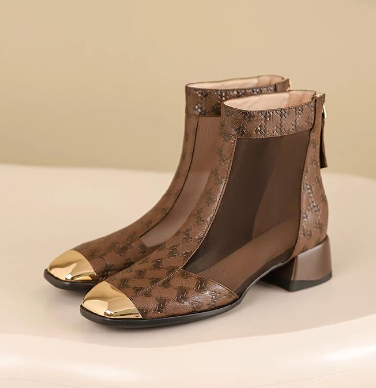 Celeste Mesh Ankle Boots - London Lake