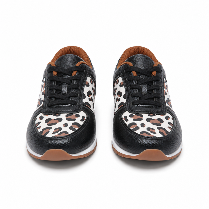 Leopard Print Leather Sneakers