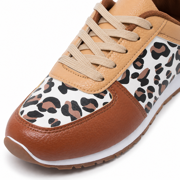 Leopard Print Leather Sneakers