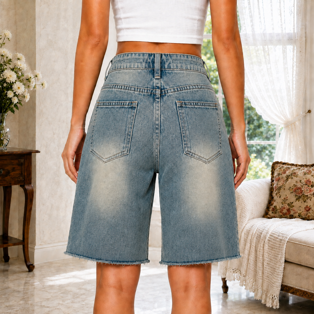 Faye Studded Denim Shorts