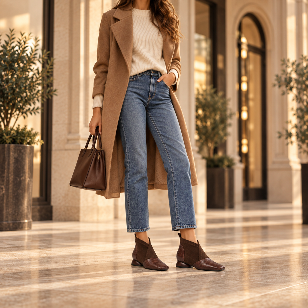 Ava Square-Toe Ankle Boots