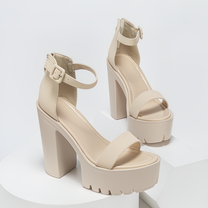 Elena Ankle Strap Heels - London Lake