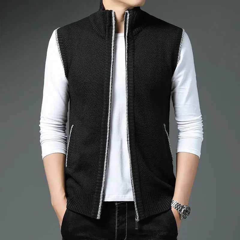 Black Knit Vest| Men's Outerwear