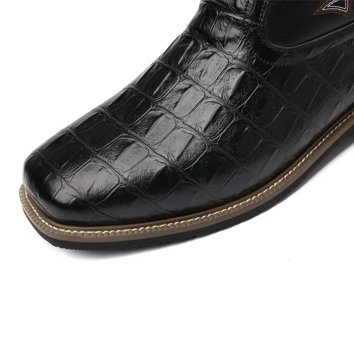 Heritage Croc Leather Boots - London Lake