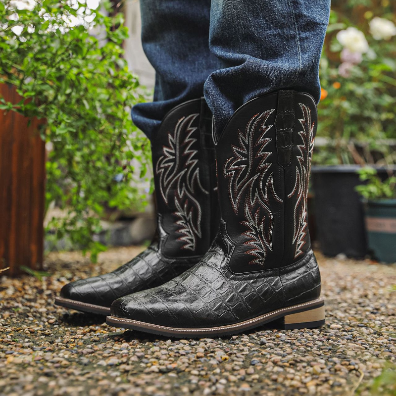 Heritage Croc Leather Boots - London Lake