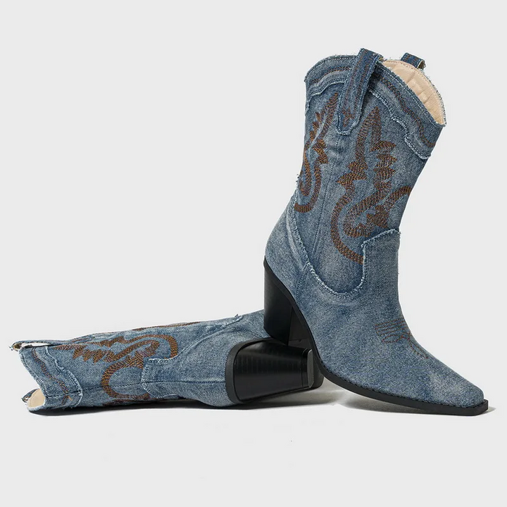 Denim Ankle Boots - London Lake