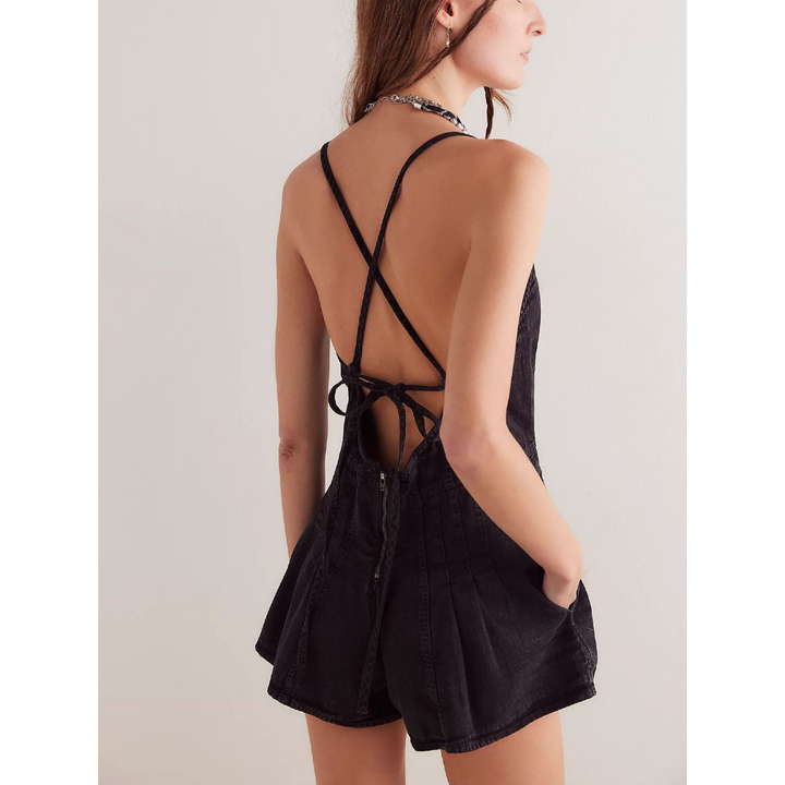 Serena Denim Romper - London Lake