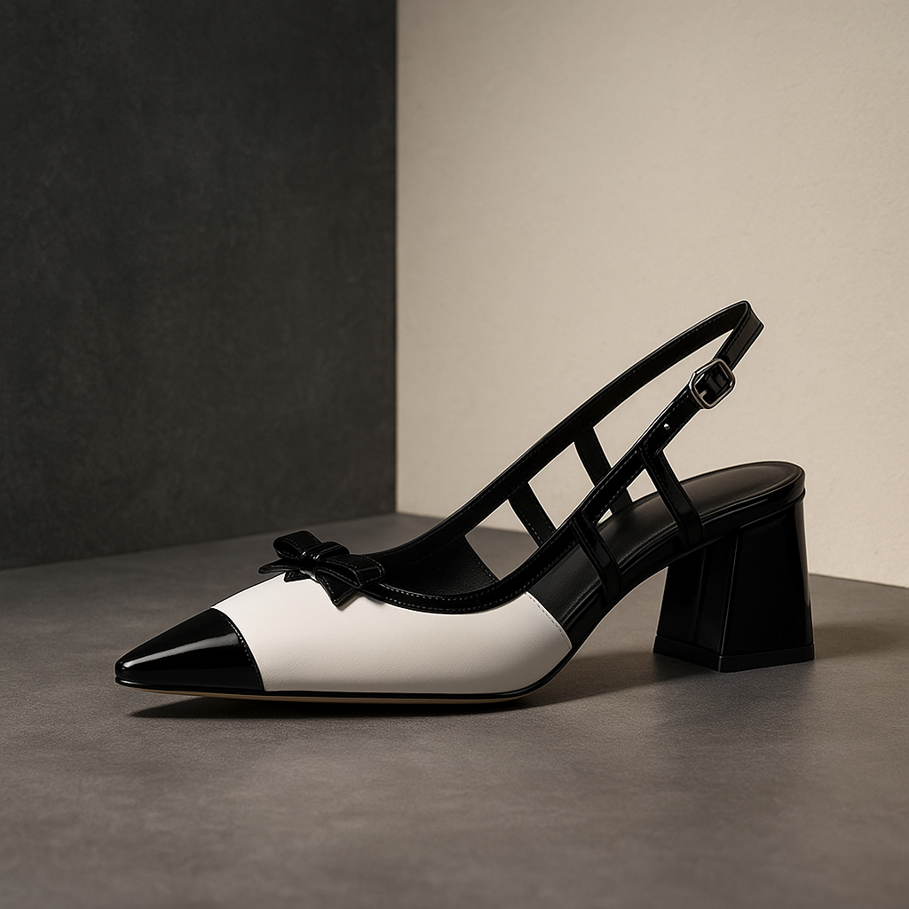 Elara Slingback Square Pumps - London Lake