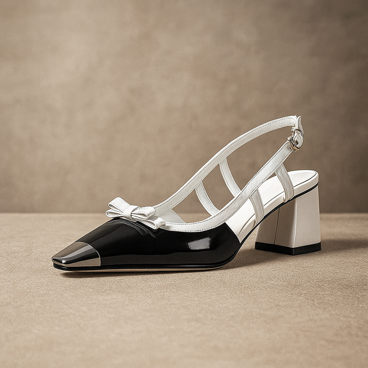 Elara Slingback Square Pumps - London Lake