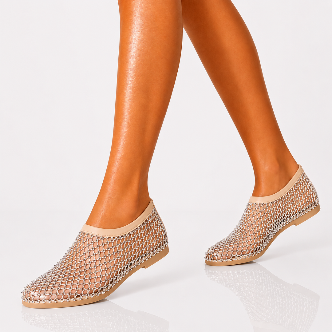 Vanessa Crystal Mesh Flats
