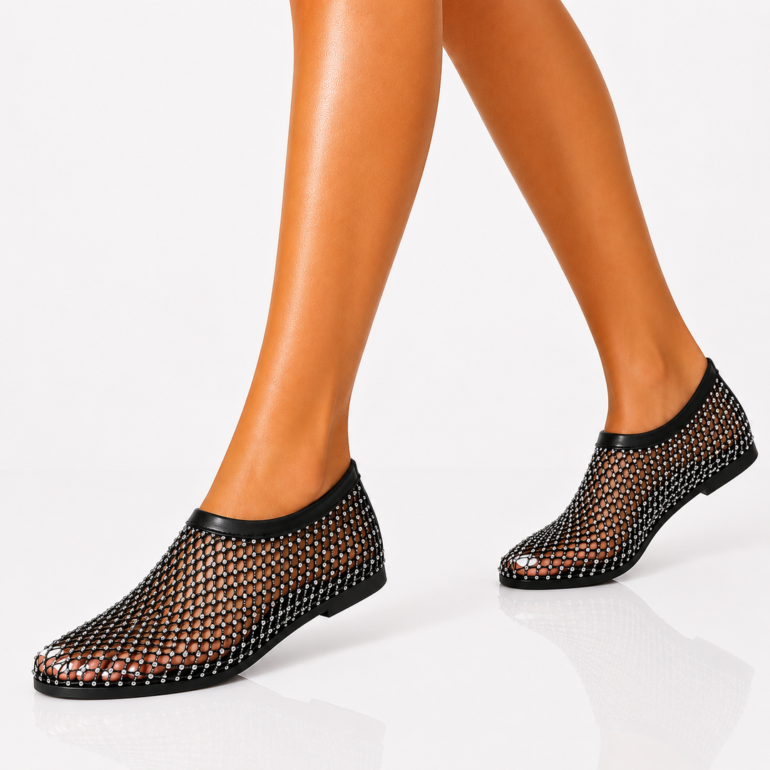 Vanessa Crystal Mesh Flats