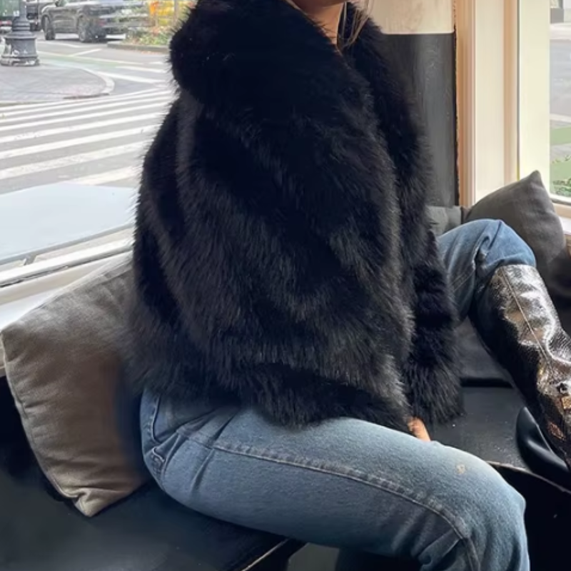 Alpine Grace Faux Fur Coat - London Lake