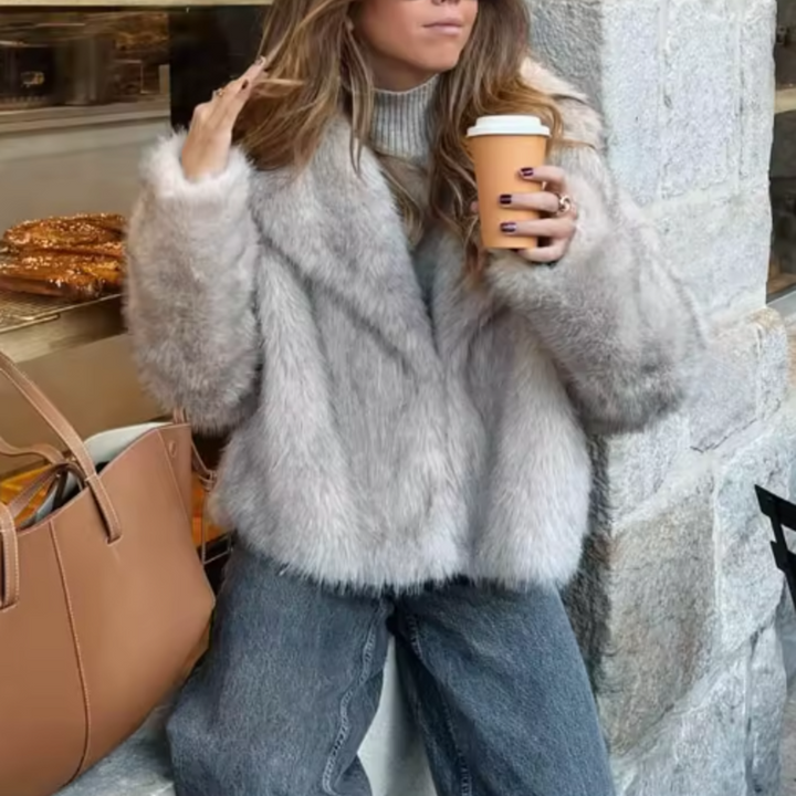 Alpine Grace Faux Fur Coat - London Lake