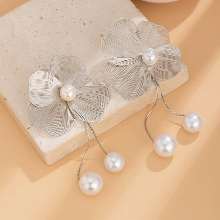 Iris Flower Drop Earrings - London Lake