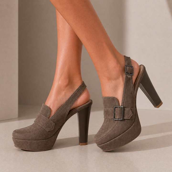 Geneva Buckle Heels - London Lake