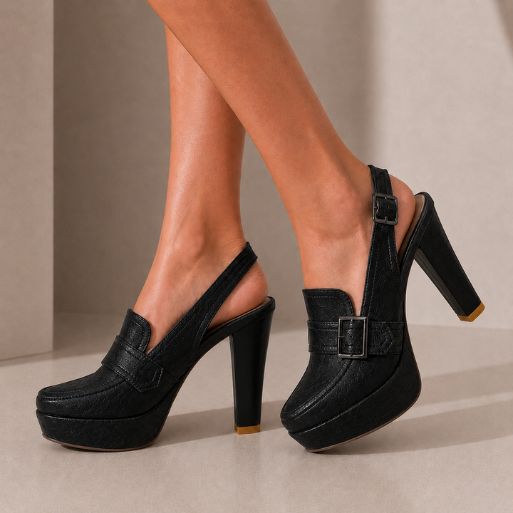 Geneva Buckle Heels - London Lake