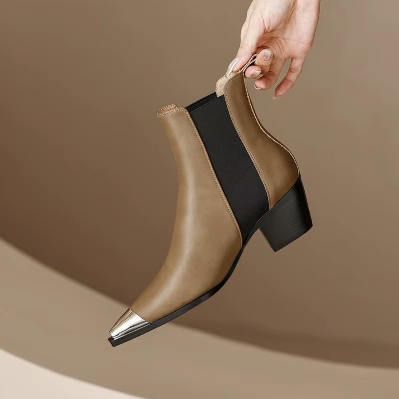 Verona Point Leather Boots - London Lake