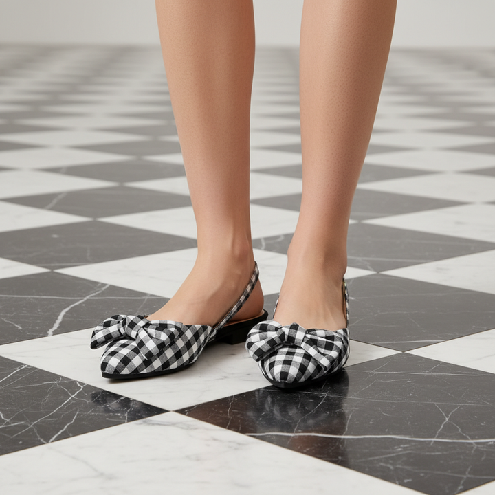 Vivienne Bow Slingback Flat - London Lake