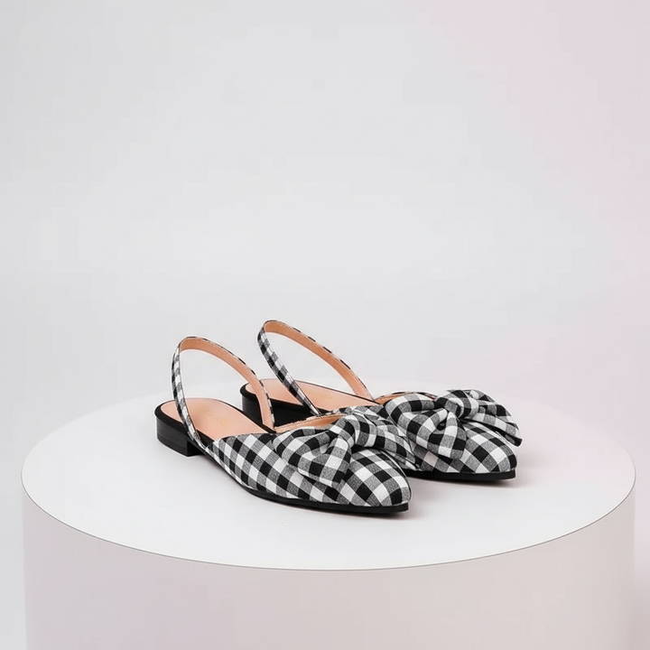 Vivienne Bow Slingback Flat - London Lake