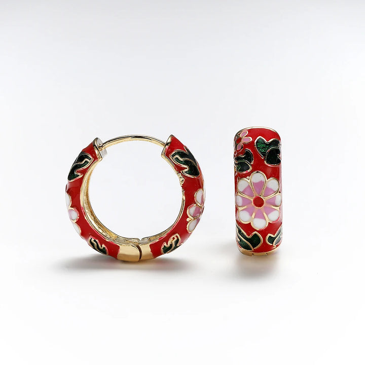 Wildflower Charm Hoop Earrings - London Lake