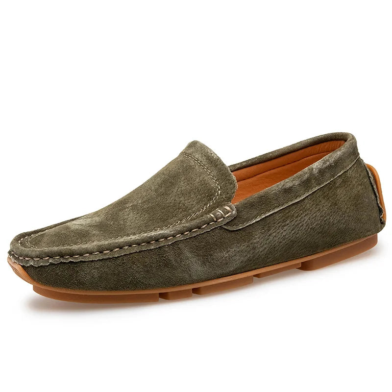Radcliff Stitched Suede Loafers - London Lake