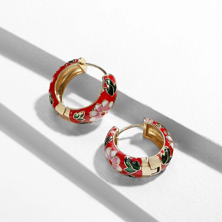 Wildflower Charm Hoop Earrings - London Lake