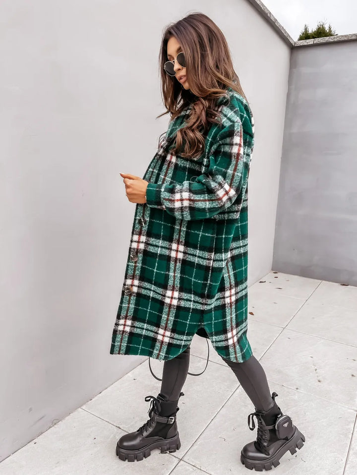 Elmwood Plaid Button Down Coat - London Lake