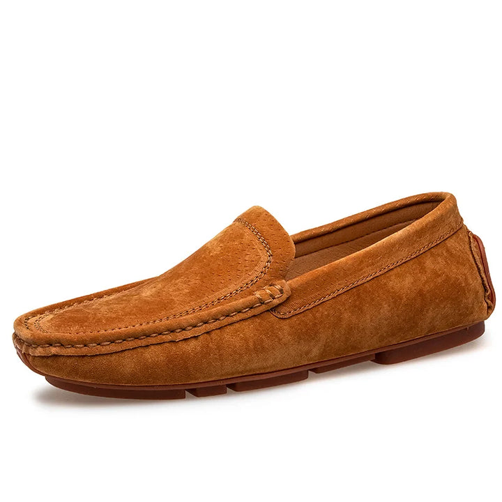 Radcliff Stitched Suede Loafers - London Lake