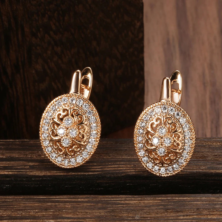 Amour Crest Oval Drop Earrings - London Lake