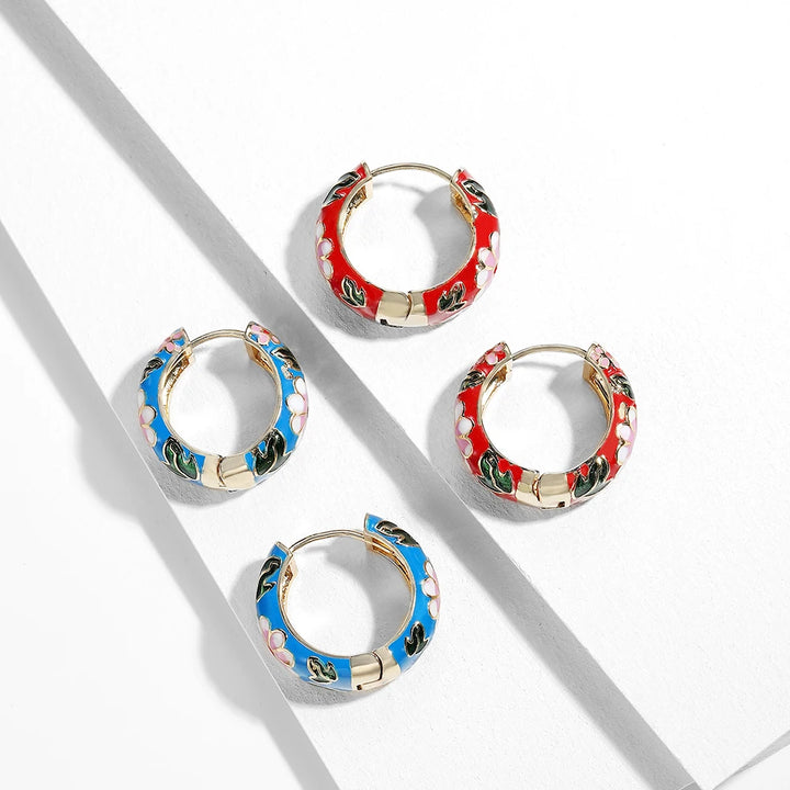 Wildflower Charm Hoop Earrings - London Lake