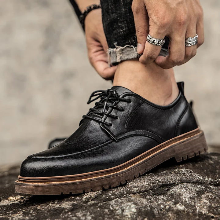 Brayden Leather Lace-Up Shoes - London Lake