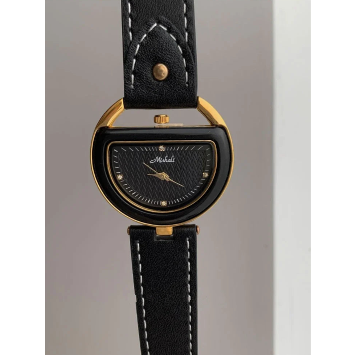 Deco Arc Leather Watch - London Lake