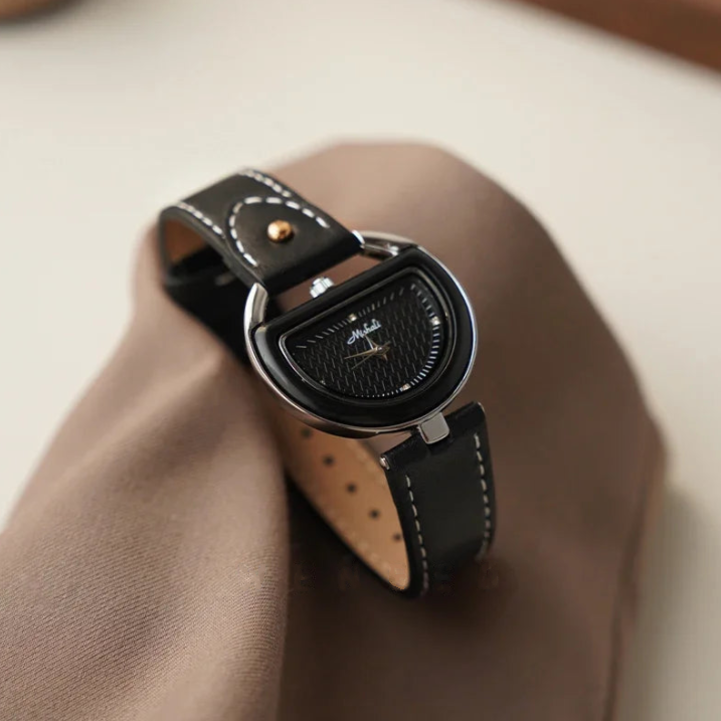 Deco Arc Leather Watch - London Lake