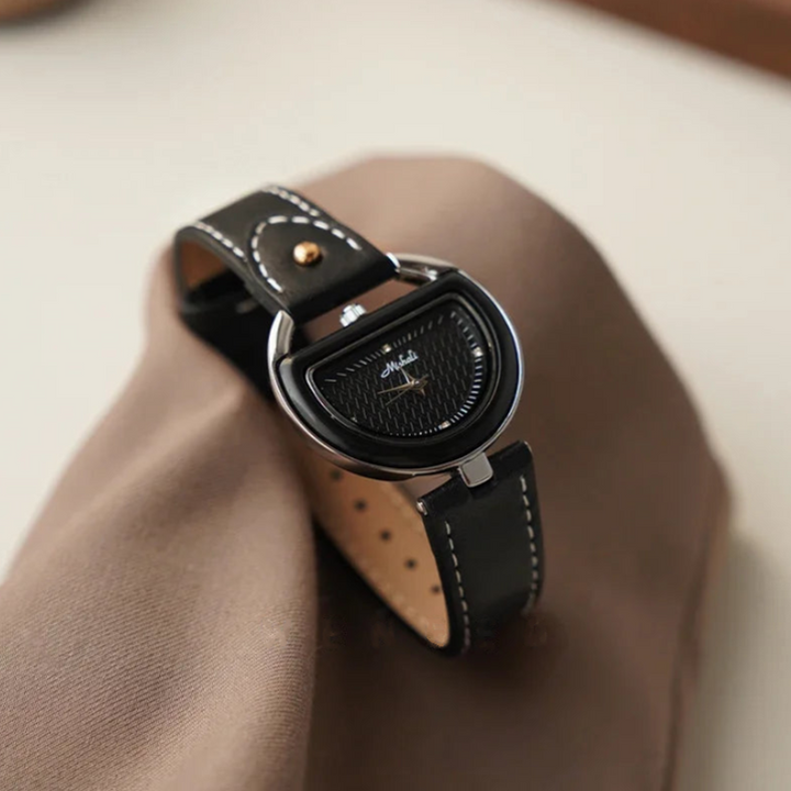 Deco Arc Leather Watch - London Lake