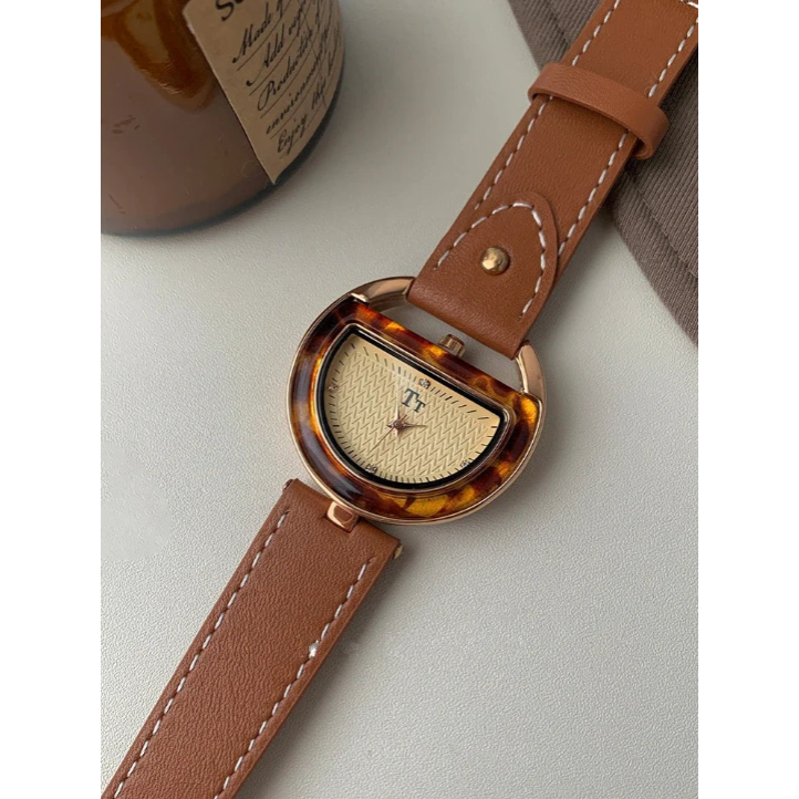 Deco Arc Leather Watch - London Lake