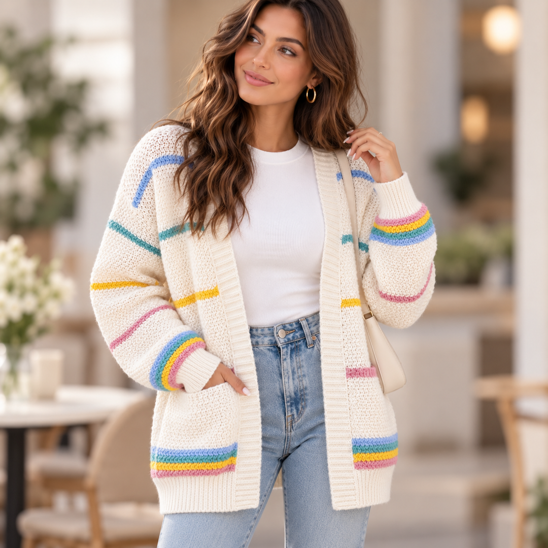 Hallie Rainbow Knit Cardigan