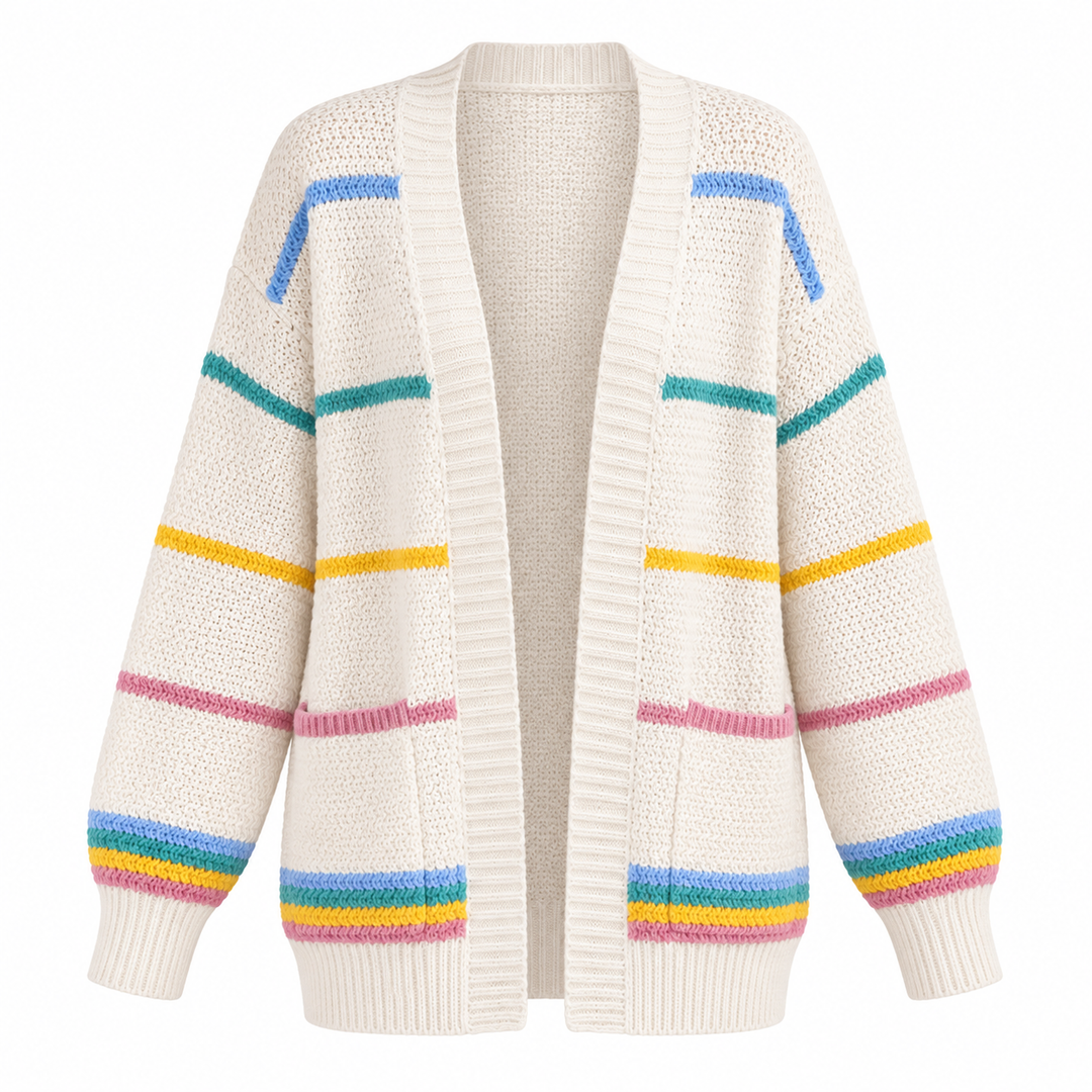 Hallie Rainbow Knit Cardigan