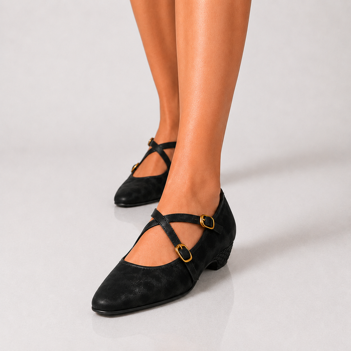 Hannah Cross-Strap Mary Janes - London Lake